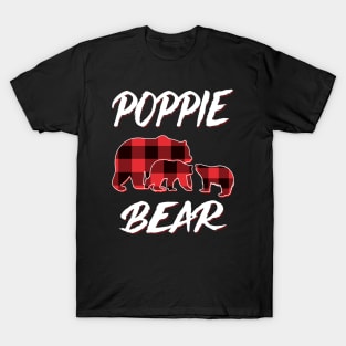 Poppie Bear Red Plaid Christmas Pajama Matching Family Gift T-Shirt